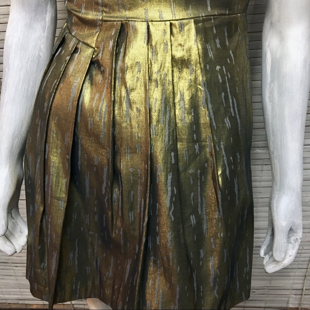 Bcbgeneration Gold Strapless Pleated Mini Dress - image 5